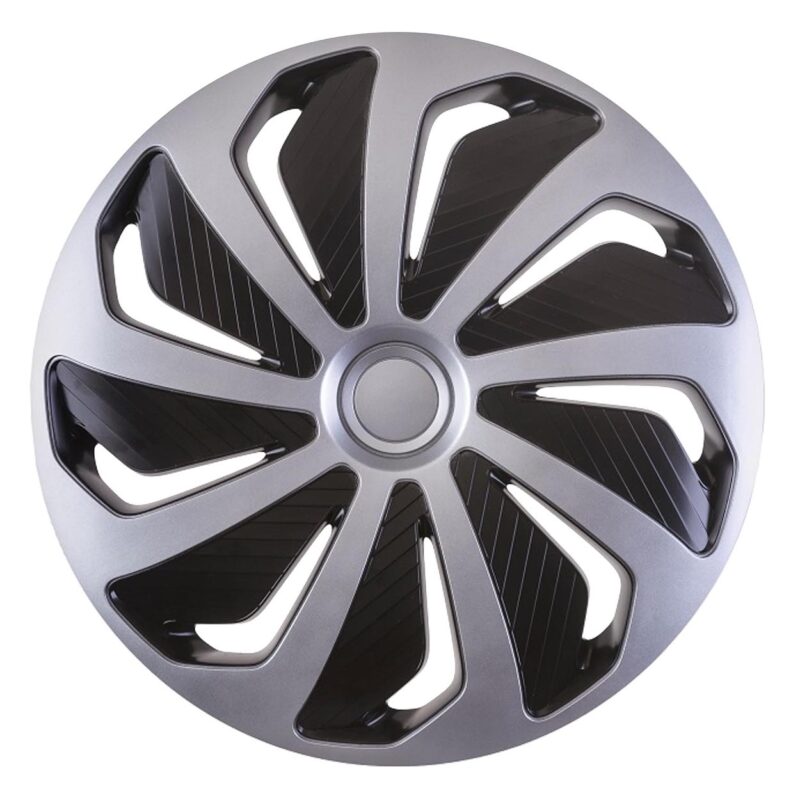 Set 4 capace roti model wind 15″ – silver & black