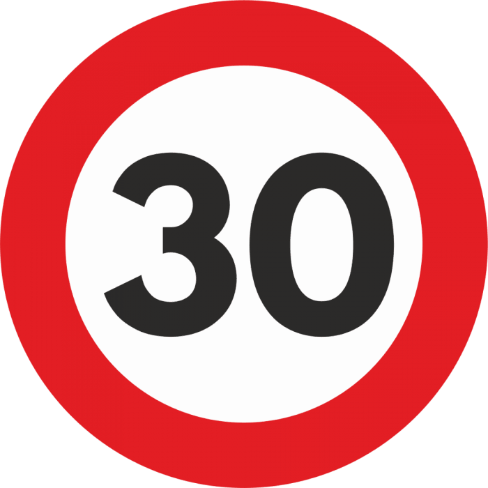 Autocolant Sticker „Limita Viteza” Reflectorizant – 30km/h