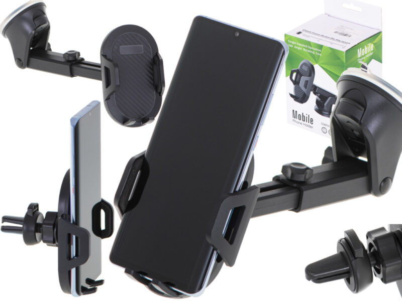 Suport de telefon 2in1 cu prindere in parbriz sau grila de ventilatie