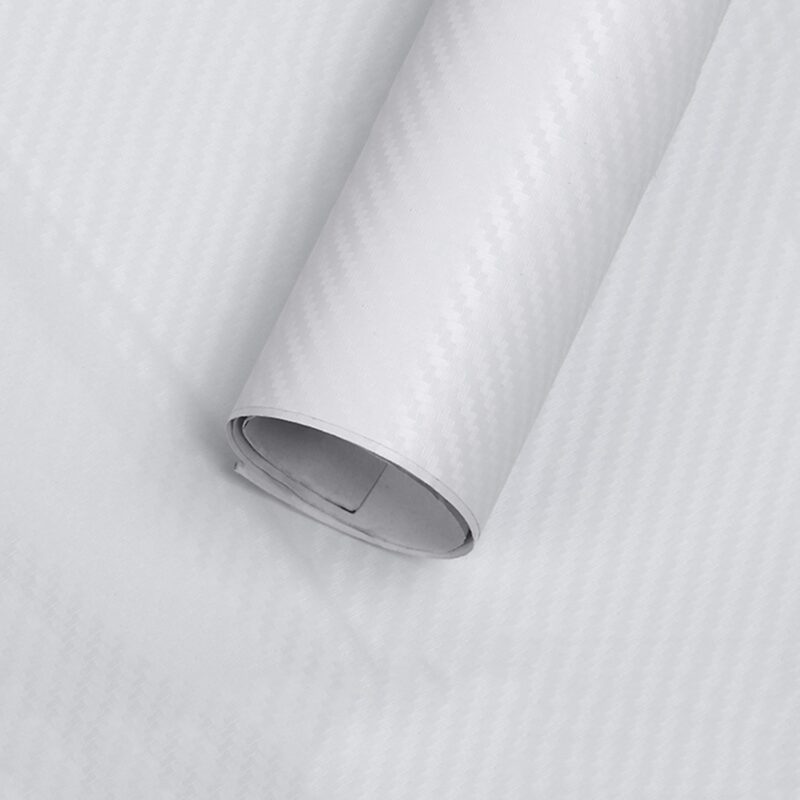 Folie colantare auto Carbon 3D – Alb (3m x 1,27m)