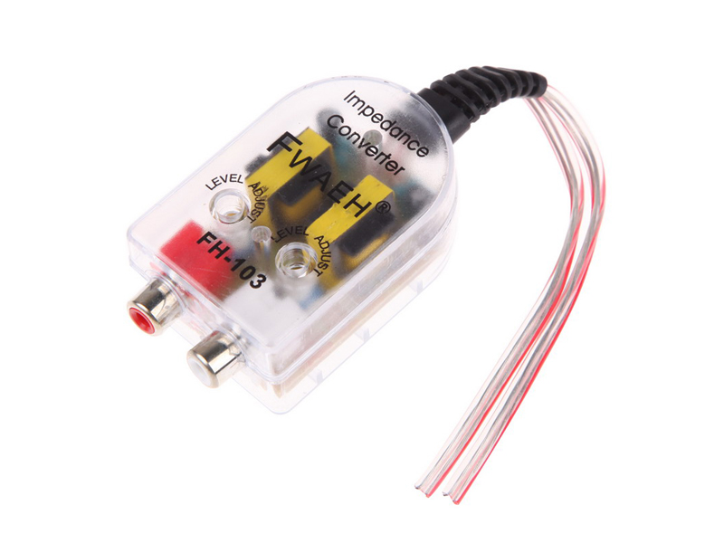 Convertor nivel semnal Hi-Low stereo cu intrare 2 x RCA