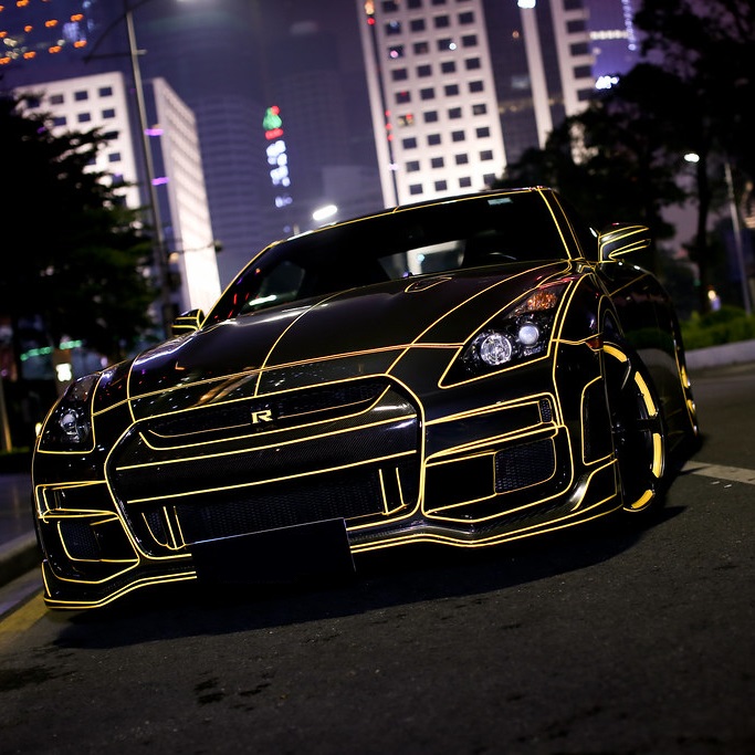 2 x Sticker Reflectorizant „Outline deco”, culoare galben, dimensiune 1cm x 8m