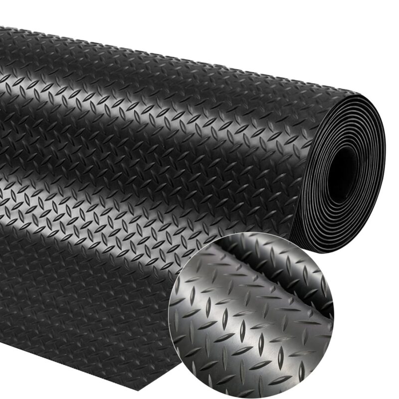 Covor Antiderapant din Cauciuc, Linoleum din Cauciuc pentru Protectie Podea Auto – model diamond