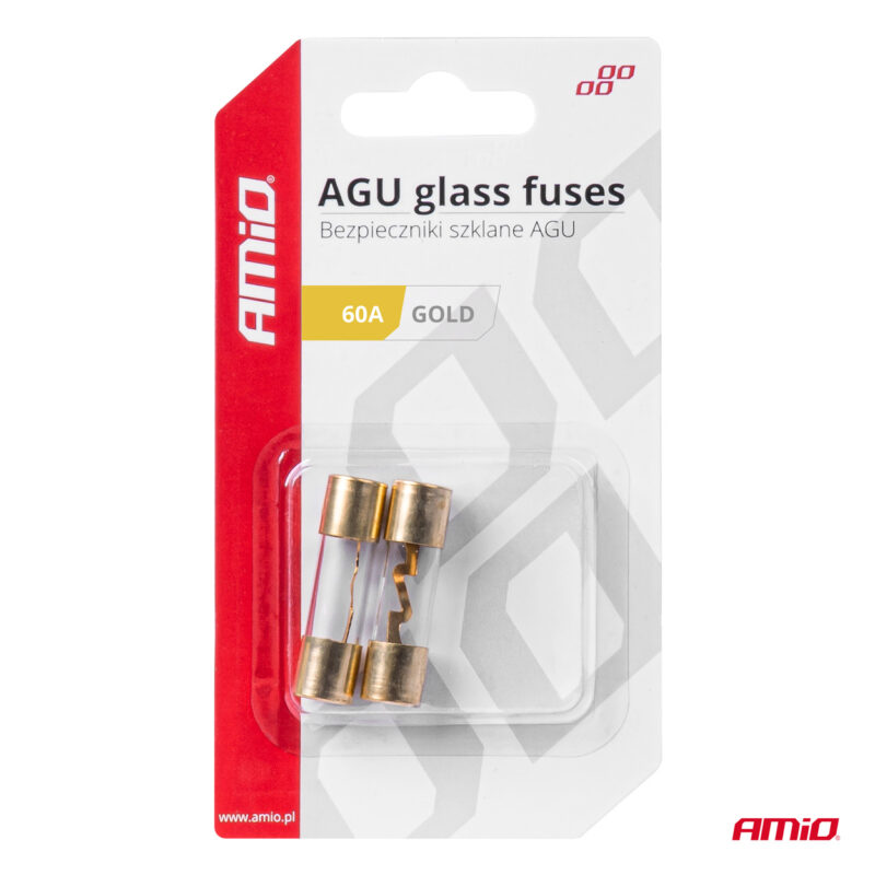 Set 2 sigurante din sticla tip agu, contacte aurite, 60A
