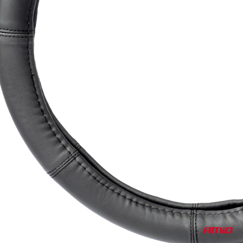Husa volan din Piele Naturala, culoare Neagra, marime M (volan 37-39cm) avx-am03546