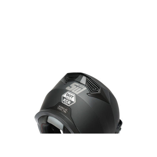 Casca motocross integrala negru mat cu viziera transparenta si ochelari de soare, marimea L, model LION