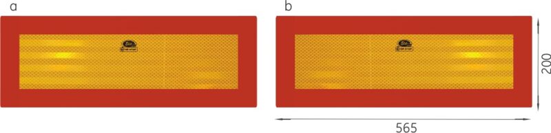 Placute reflectorizante pentru camioane 56.5×20 cm 2 buc