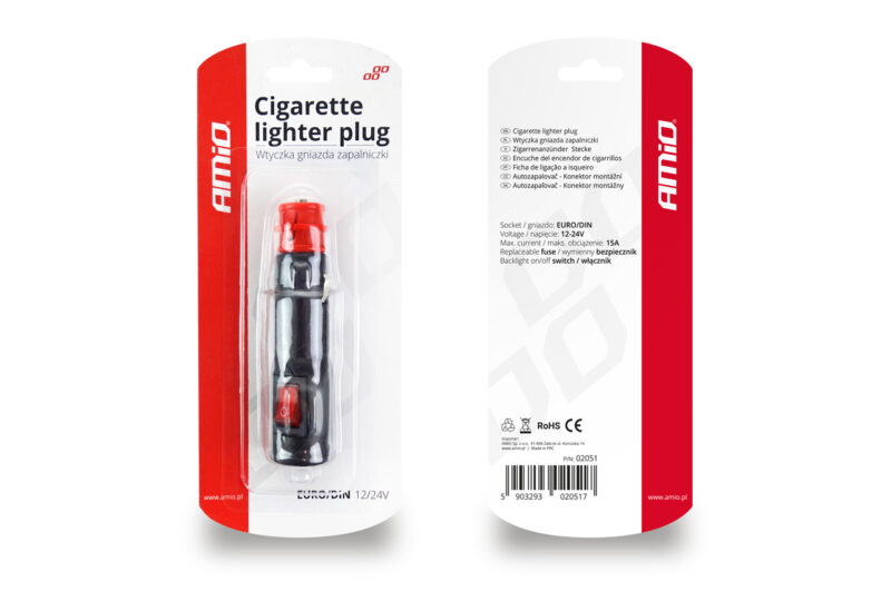 Fisa bricheta cu comutator euro / DIN 12 / 24V
