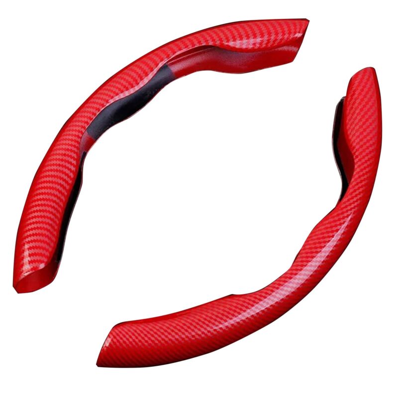 Set 2 ornamente volan finisaj carbon rosu, dimensiune universala