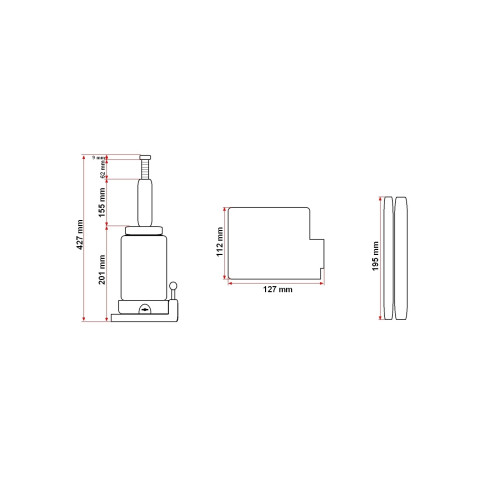 Cric hidraulic 12 tone, inaltime ridicare 210 – 427 mm
