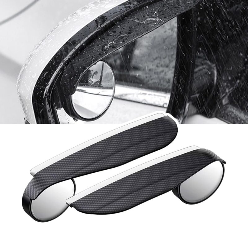 Set 2 buc. Oglinzi „Unghi Mort” cu protectie ploaie, finisaj Carbon, culoare Neagra