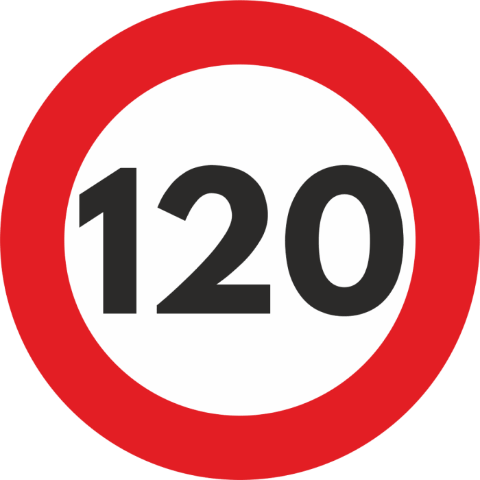 Autocolant Sticker „Limita Viteza” Reflectorizant – 120km/h