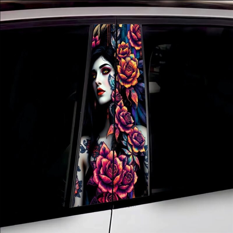 Set 2 stickere decorative pentru stalpii usilor, print autoadeziv de inalta rezolutie, dimensine 2 buc x 50 x 22 cm , cod: avx-ssu-21