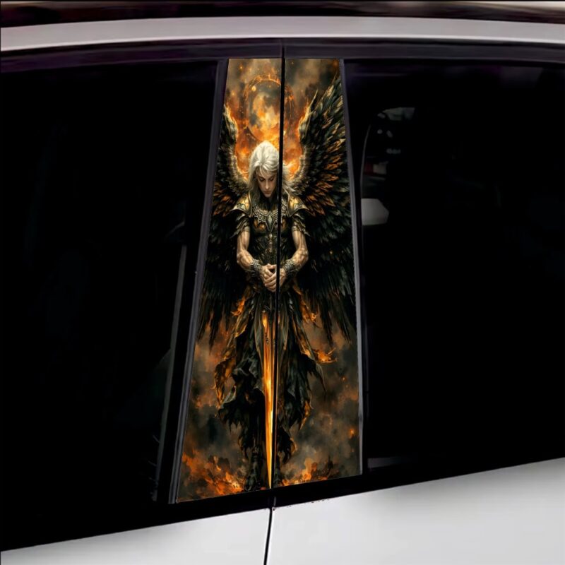 Set 2 stickere decorative pentru stalpii usilor, print autoadeziv de inalta rezolutie, dimensine 2 buc x 50 x 22 cm , cod: avx-ssu-22