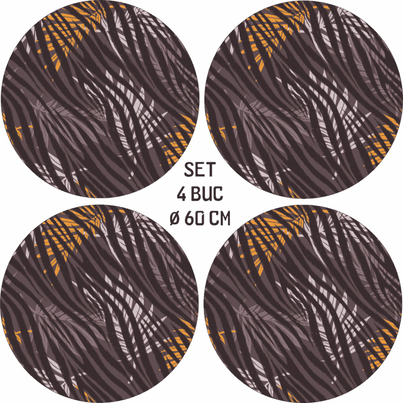 Set 4 Folii Imprimate Outdoor cu EcoSolvent, autoadezive, pentru decorarea jantelor auto, dimetru 60 cm, model FJT-03