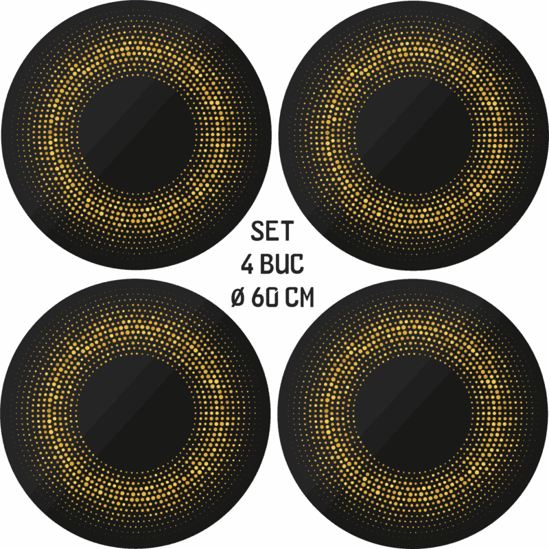Set 4 Folii Imprimate Outdoor cu EcoSolvent, autoadezive, pentru decorarea jantelor auto, dimetru 60 cm, model FJT-41