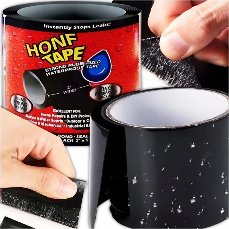 Banda Super Adeziva tip „Flex tape” pentru repararea scurgerilor, rezistenta la apa, culoare neagra, dimensiune 150 x 10cm