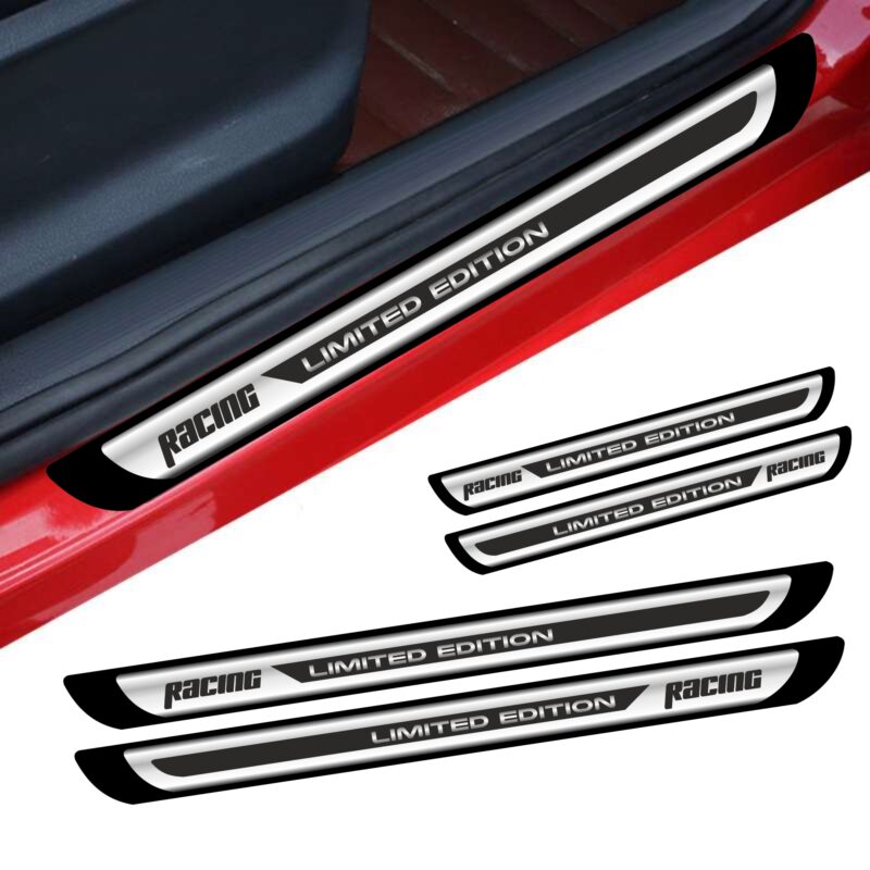 Set 4 bucati Protectii Praguri din autocolant Crom – Racing Limited Edition