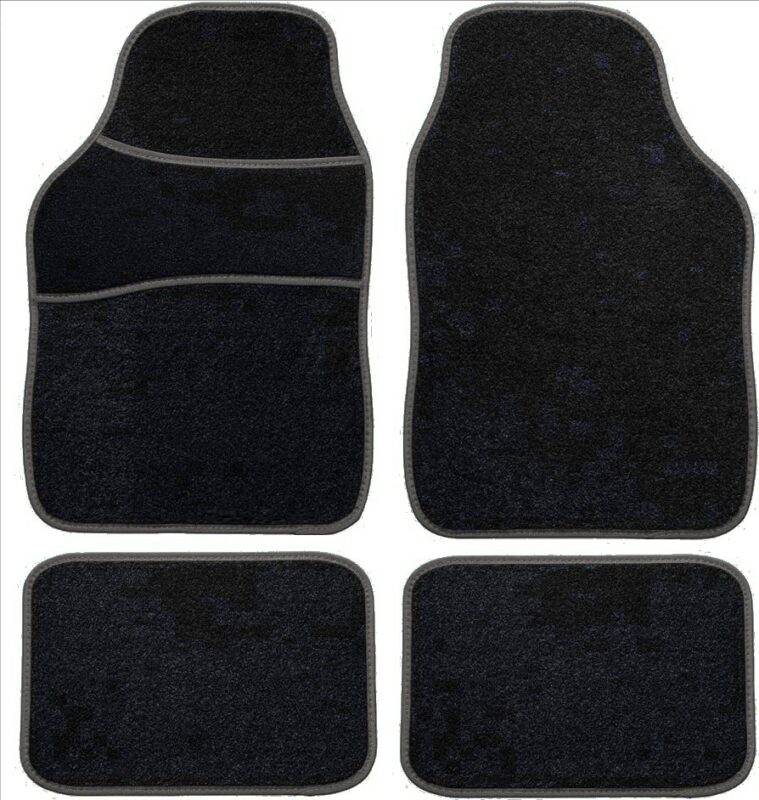 Set Auto Essential avex – 5 piese, Covorase Universale Mocheta + Husa Volan Piele Ecologica Perforata, Negru