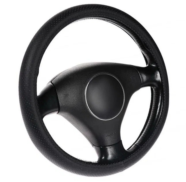 Set Auto Essential avex – 5 piese, Covorase Universale Mocheta + Husa Volan Piele Ecologica Perforata, Negru