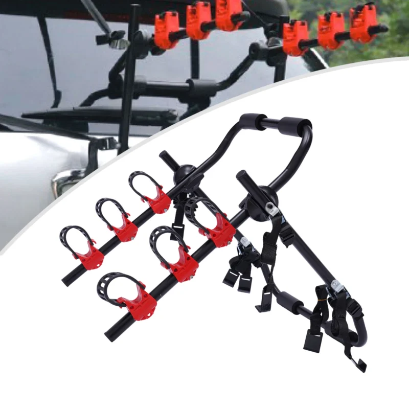 Suport auto pentru transport 3 biciclete, capacitate 58 kg, montaj rapid prin curele
