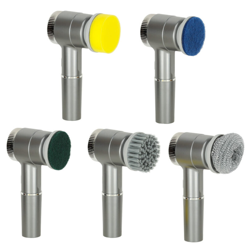 Perie electrica „5-in-1” cu 5 accesorii de curatare pentru baie, podea, rosturi faianta, piscina, cu afisaj cu LED si incarcare USB