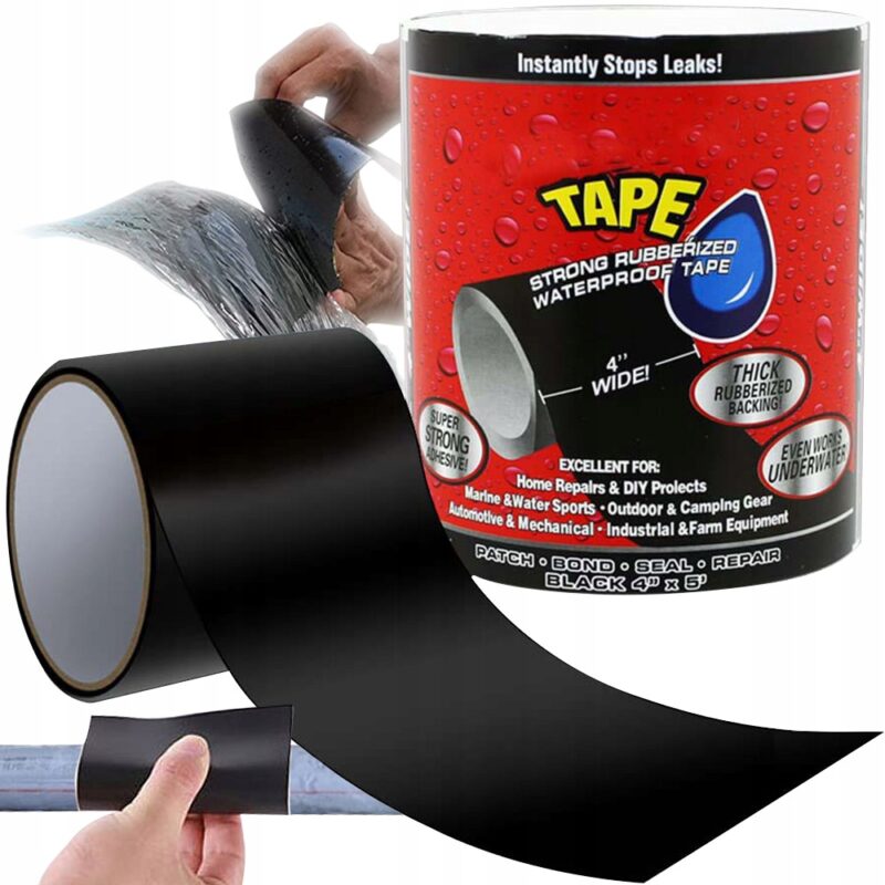 Banda Super Adeziva tip „Flex tape” pentru repararea scurgerilor, rezistenta la apa, culoare neagra, dimensiune 150 x 10cm