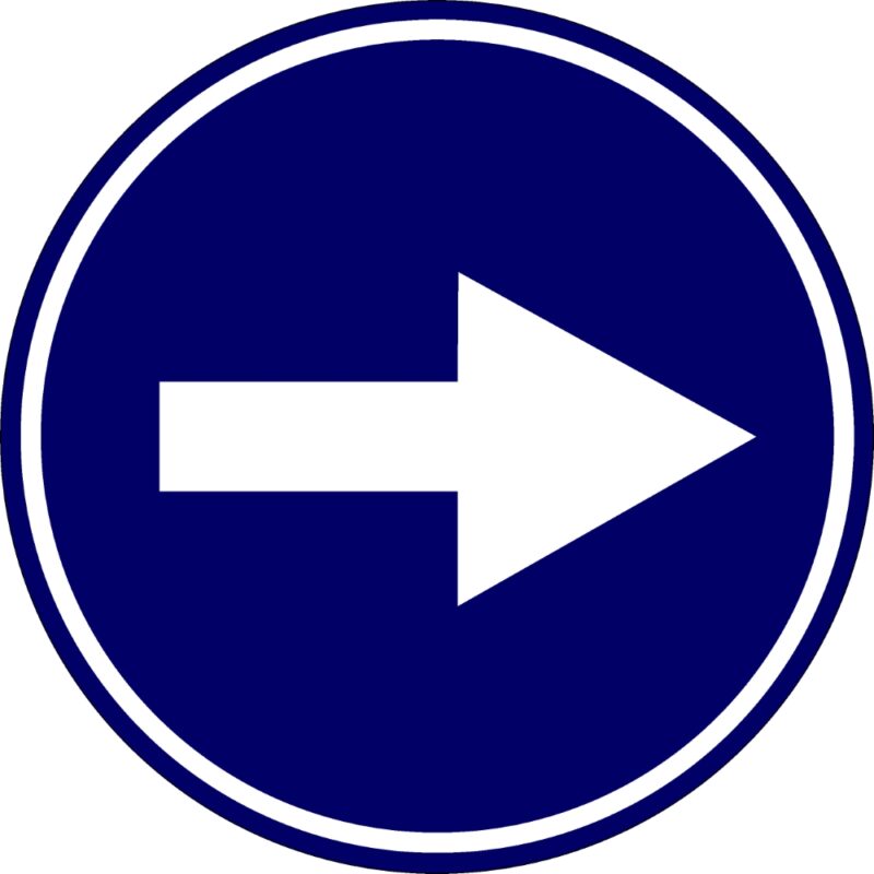 Eticheta, Autocolant Reflectorizant Semn Obligatoriu Stanga / Dreapta, Diamentru 18cm