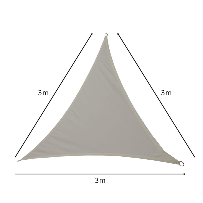 Umbrar de gradina triunghiular, impermeabil, culoare Gri, dimensiune 3 x 3 x 3 m