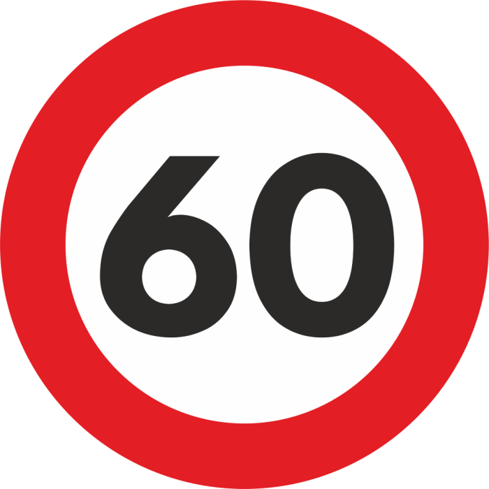 Autocolant Sticker „Limita Viteza” Reflectorizant – 60km/h