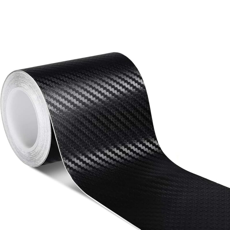 Rola ornament autoadeziv din autocolant Carbon 3D, dimensiune 5m x 7cm, culoare Neagra