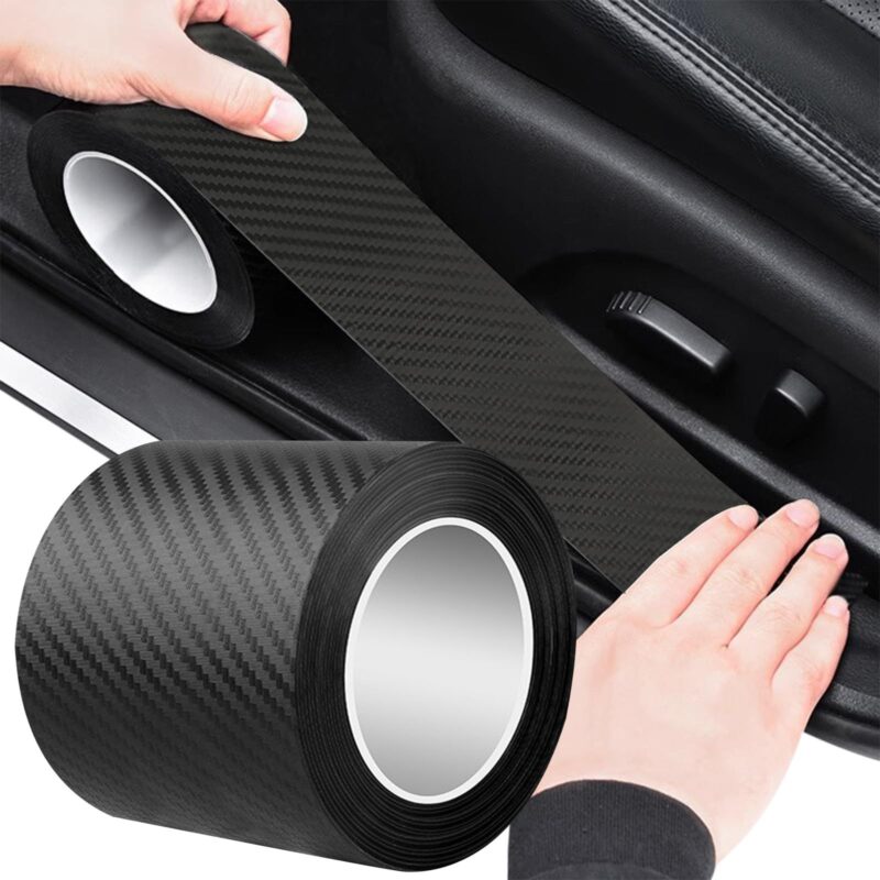 Rola ornament autoadeziv din autocolant Carbon 3D, dimensiune 5m x 7cm, culoare Neagra