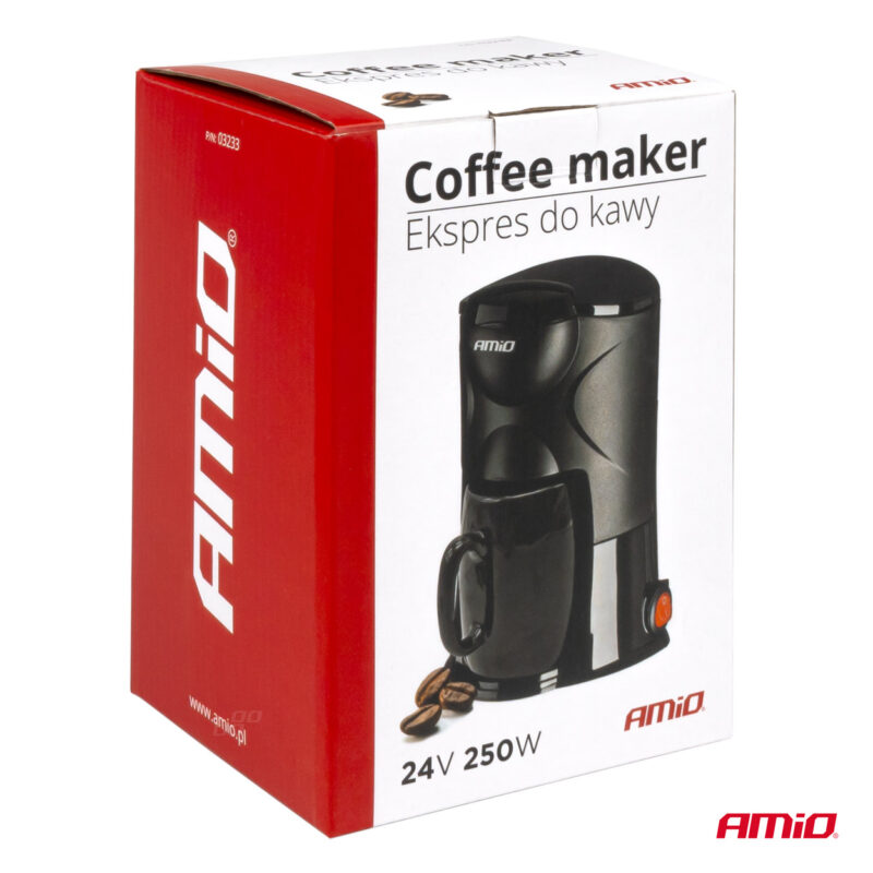 Cafetiera auto pentru tir, camion, Autocar, alimentare 24V, putere 250W, volum 150ml