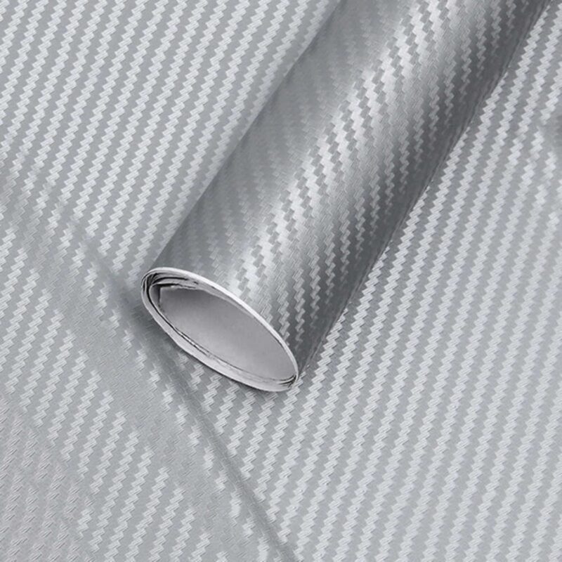 Folie colantare auto Carbon 3D – Argintiu (3m x 1,27m)