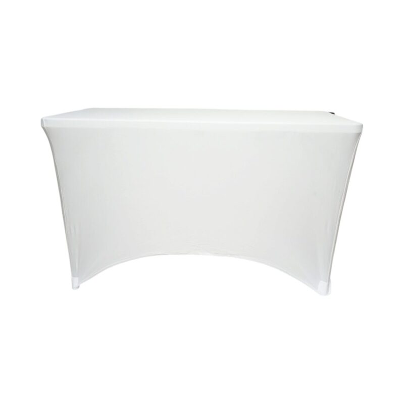 Husa pentru masa dreptunghiulara, culoare alba, elastica, dimensiune 120 x 60 x 74cm