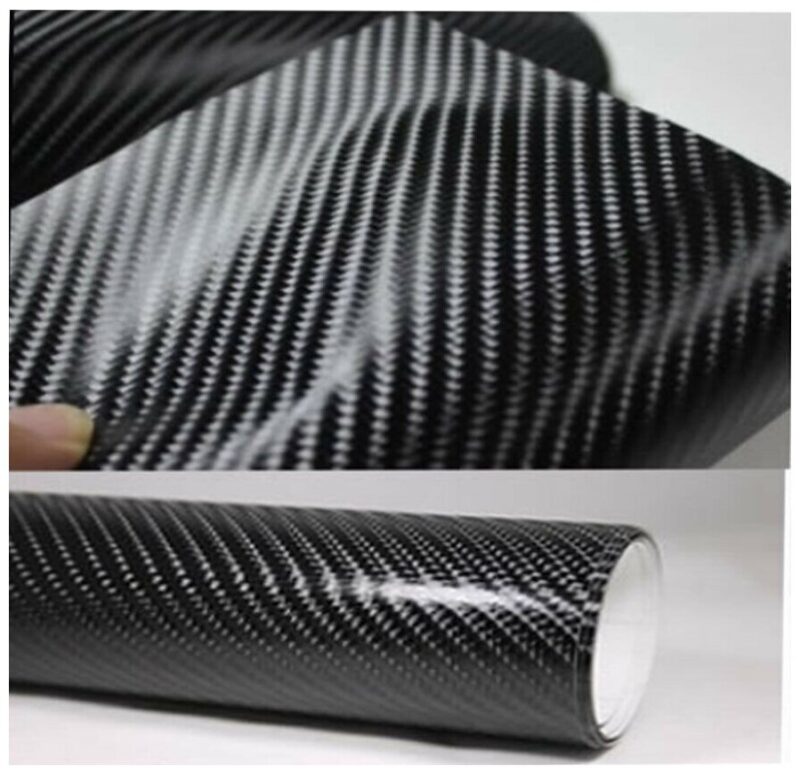 Rola folie colantare auto Carbon 5D Lacuit Negru, dimensiune 18m x 1,52m
