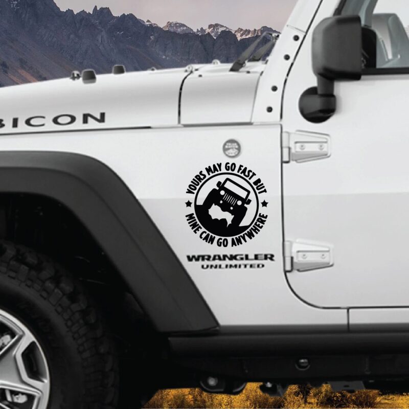 Sticker autoadeziv pentru vehicule Off Road, model „You Can Go Fast”, dimensiune 30 x 30 cm, culoare Neagra